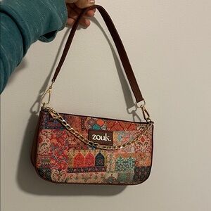 Multicolor Women's Bag with Chain Detail